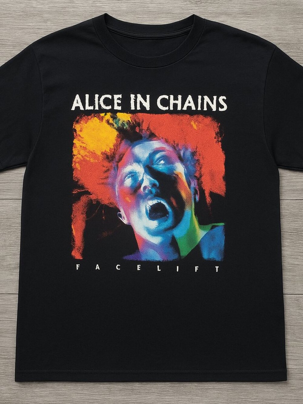 Alice in Chains Graphic T-Shirt – Colorful Rock Band Tee – Black Music Shirt